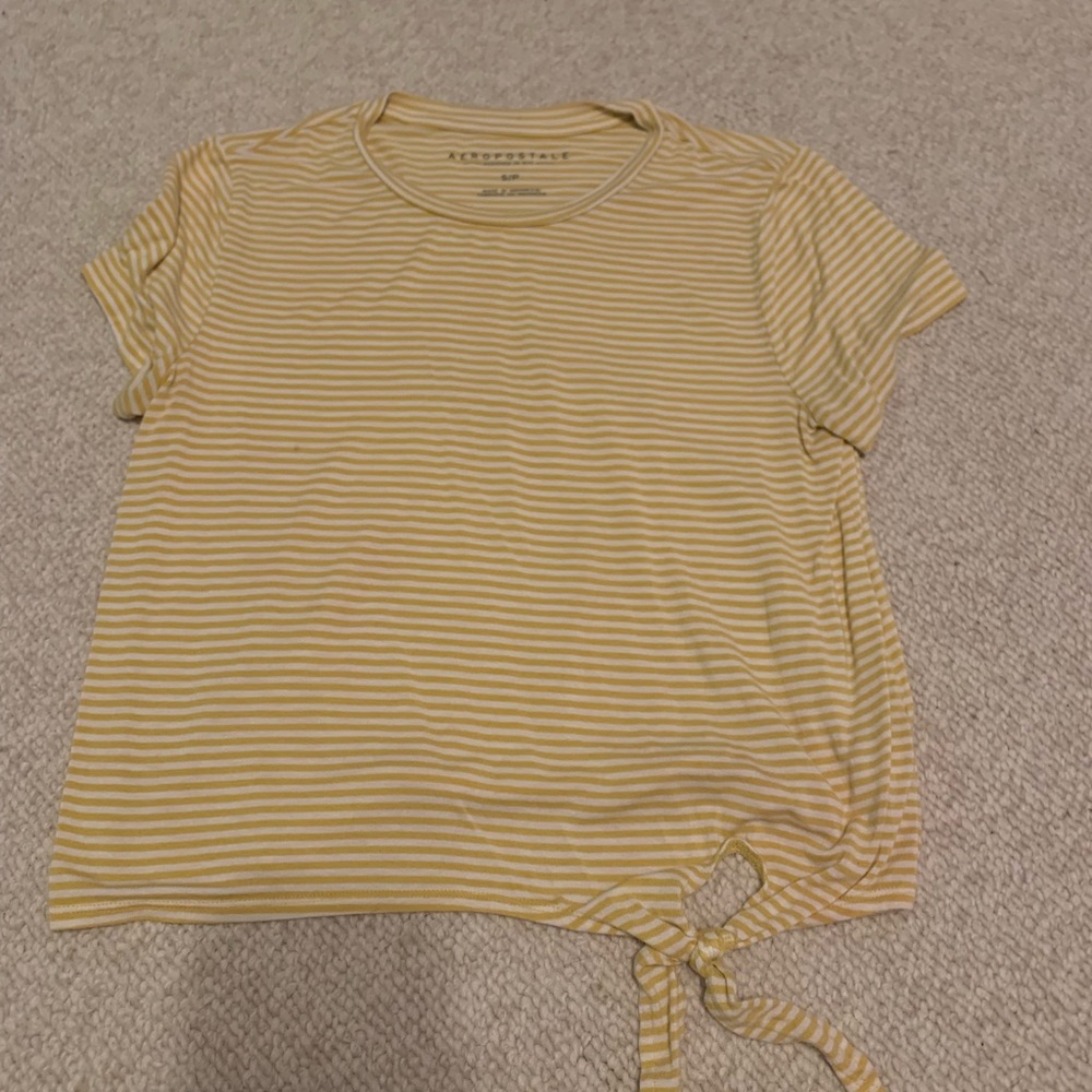 Yellow front tie soft tee